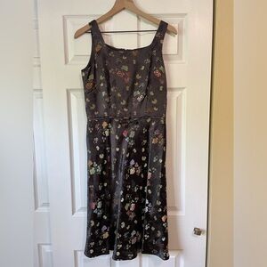 Vintage 90s Depeche Satin Floral Cocktail Dress